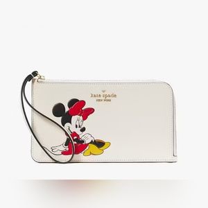 Disney X Kate Spade New York Minnie Medium L-Zip Wristlet